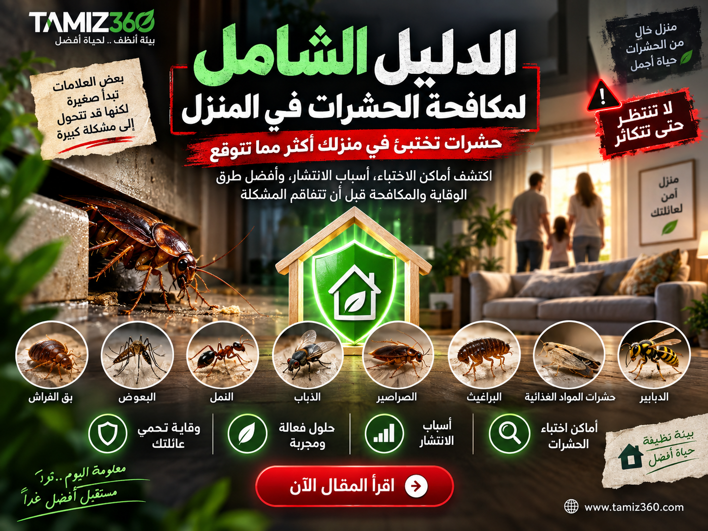 أخطر الحشرات التي قد تختبئ في منزلك… وكيف تتخلص منها قبل أن تنتشر