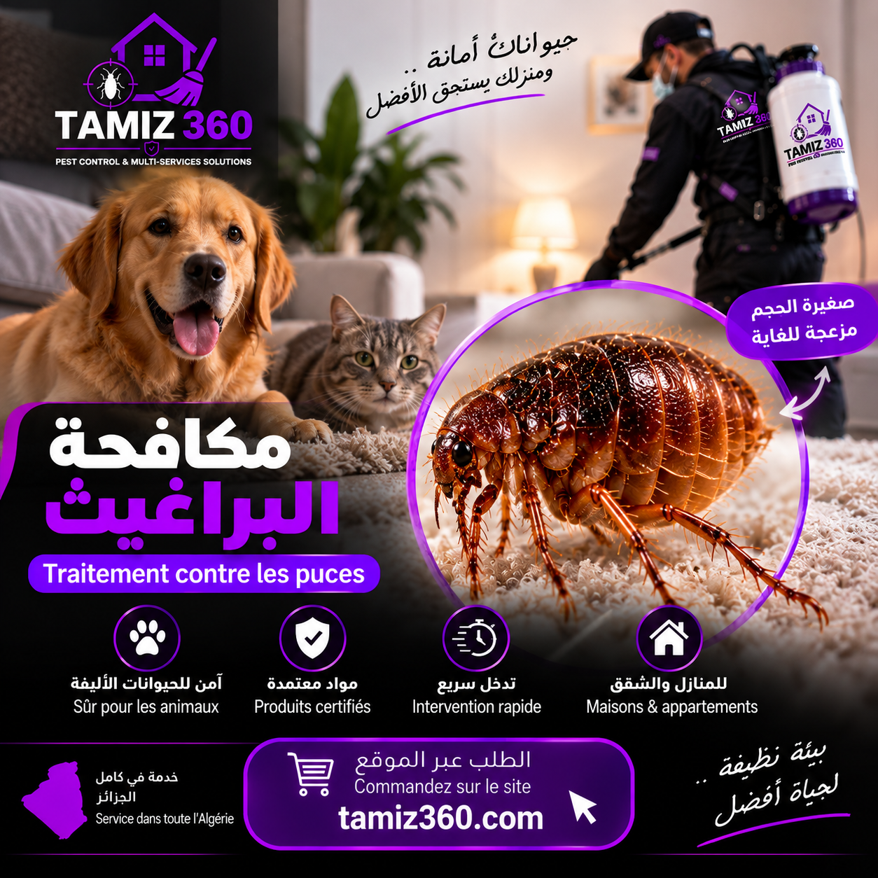 مكافحة البراغيث | Traitement contre les puces