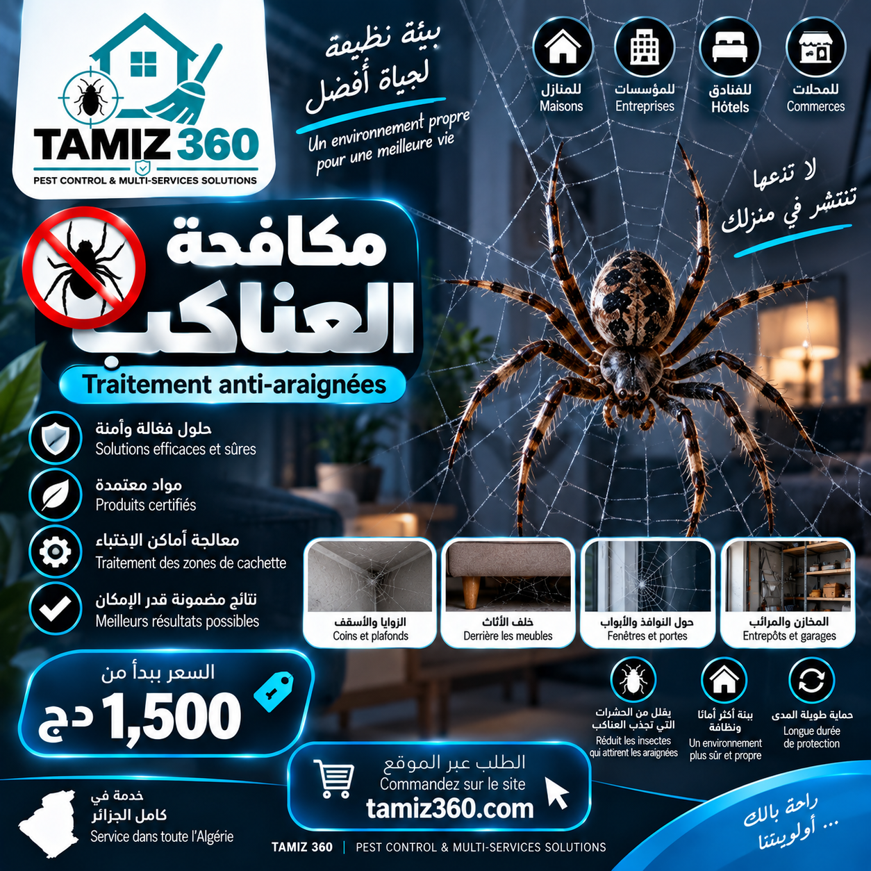 مكافحة العناكب | Traitement anti-araignées